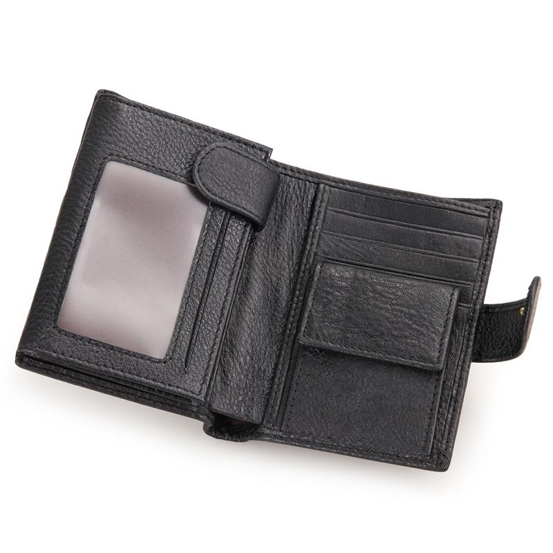 R8129A Black Genuine Cowhide Pocket Wallet Leather Coin Wallet_Wallets and Clutch bag_Men's